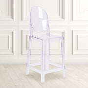 Revna Ghost Counter Stool with Oval Back in Revna Transparent Crystal