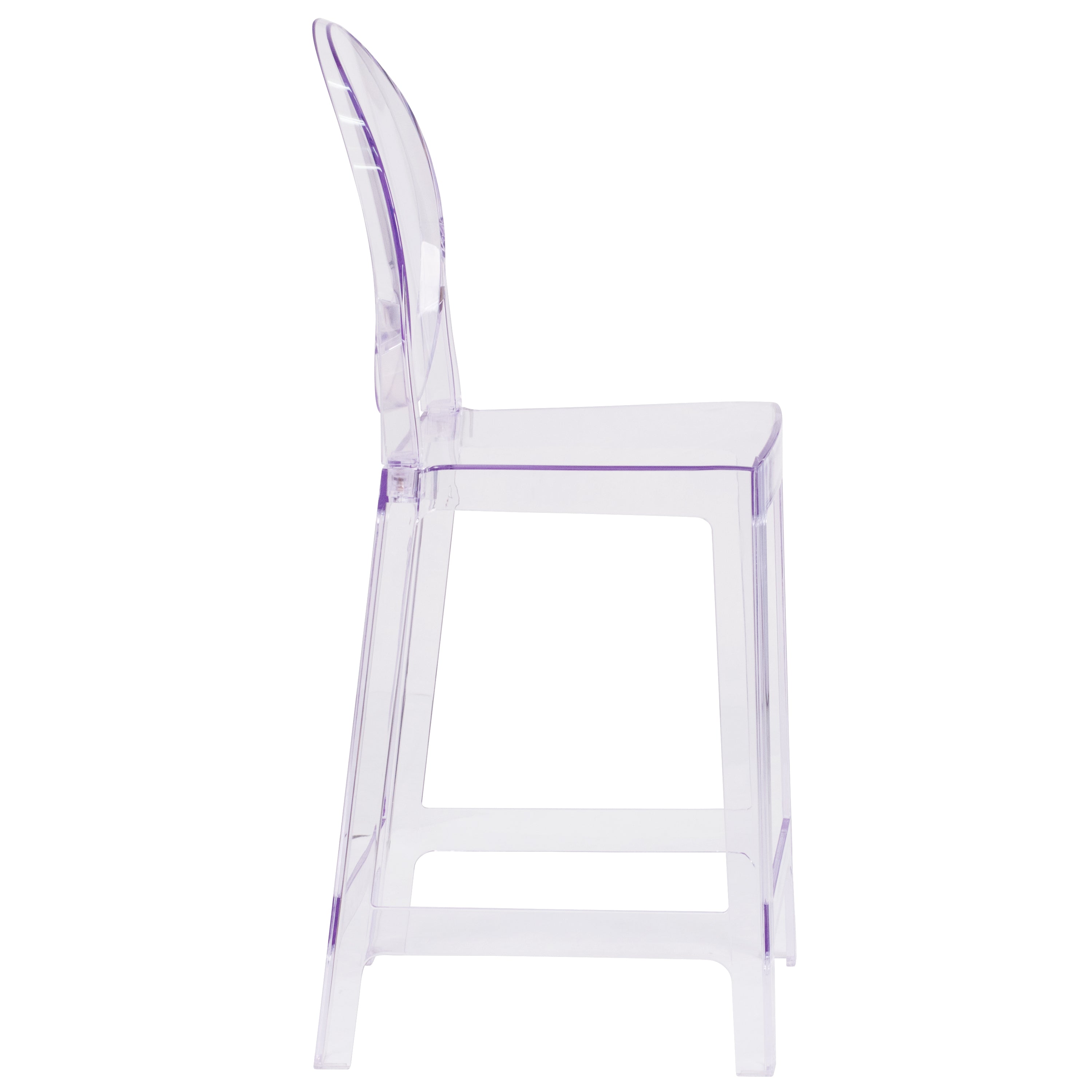 Revna Ghost Counter Stool with Oval Back in Revna Transparent Crystal