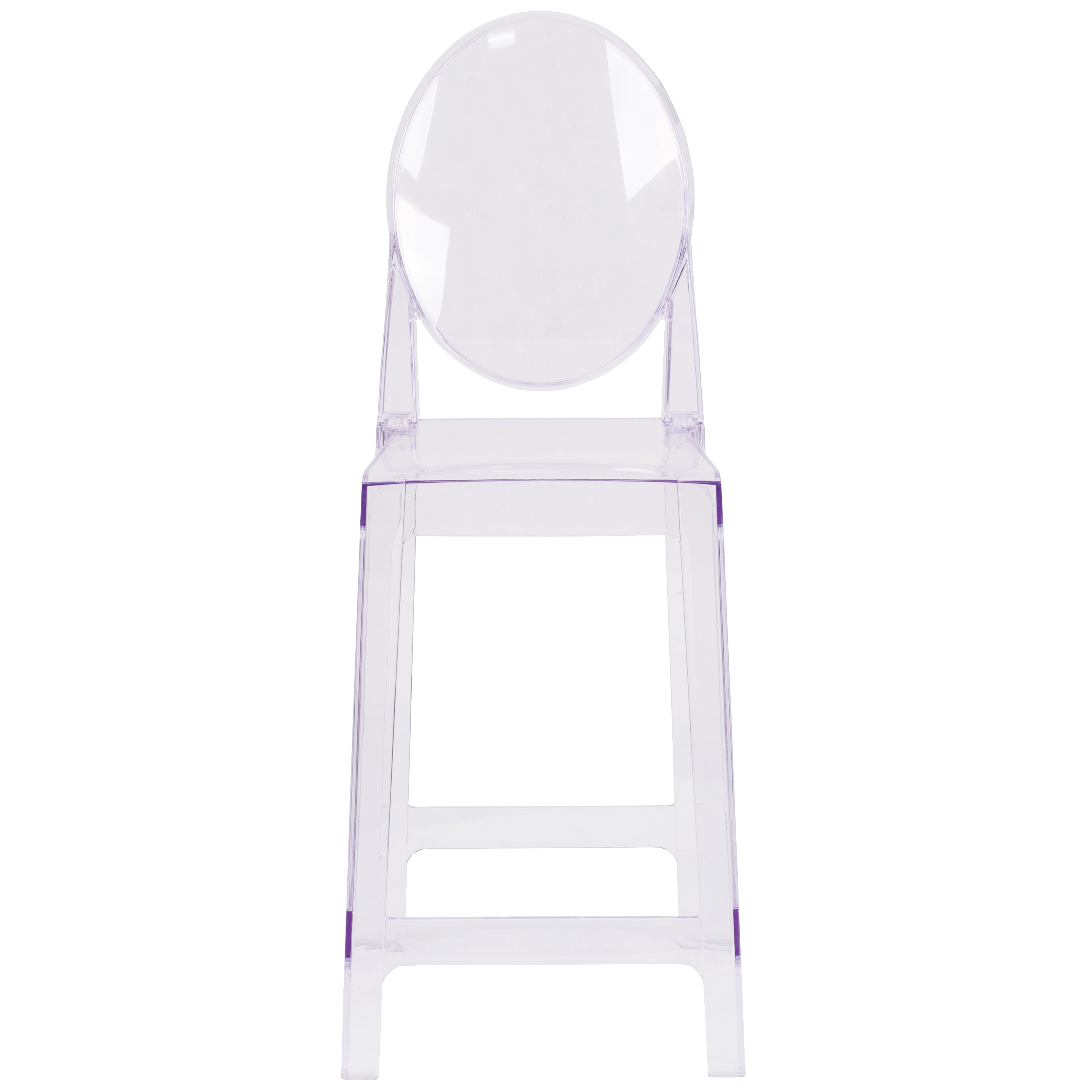 Revna Ghost Counter Stool with Oval Back in Revna Transparent Crystal