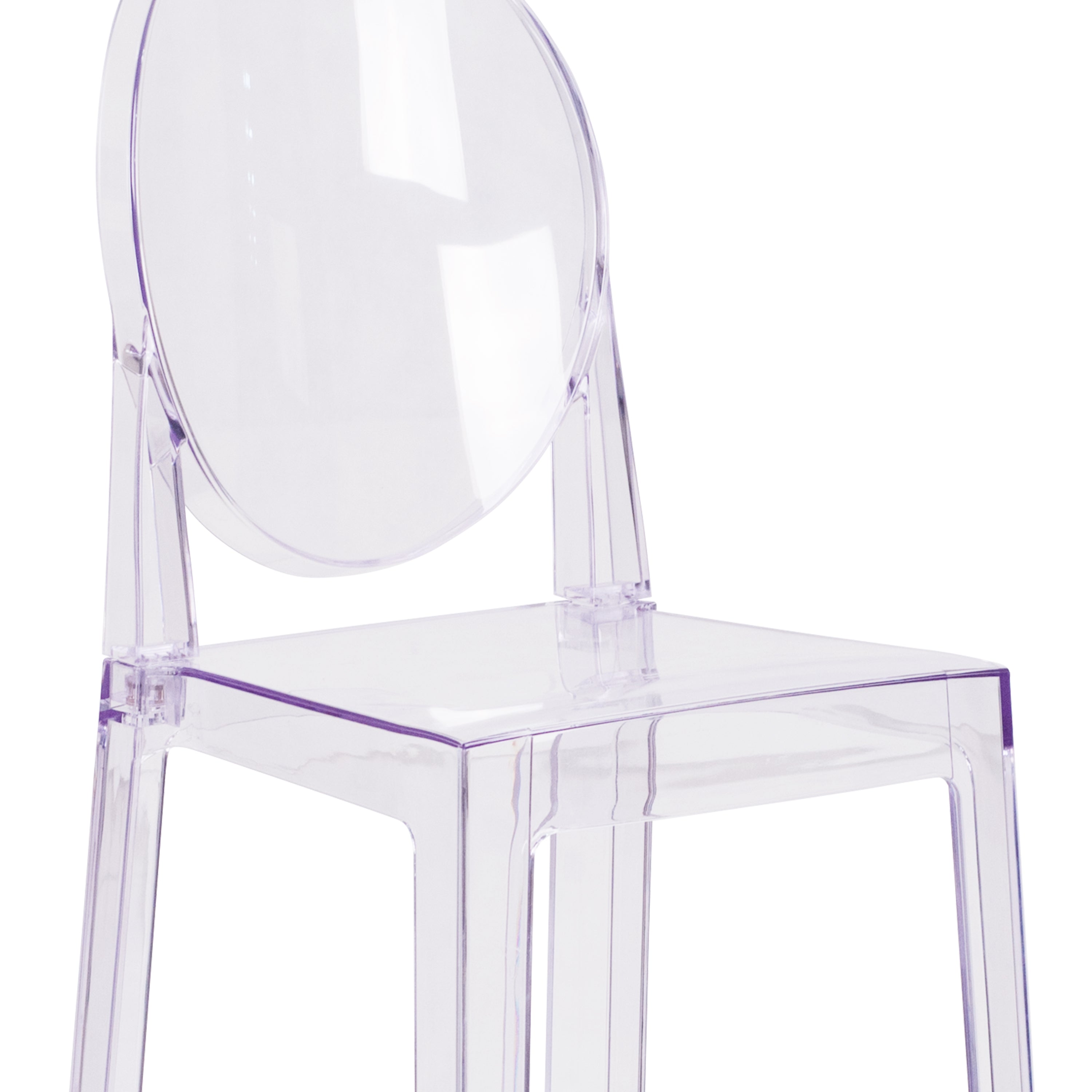 Revna Ghost Barstool with Oval Back in Revna Transparent Crystal
