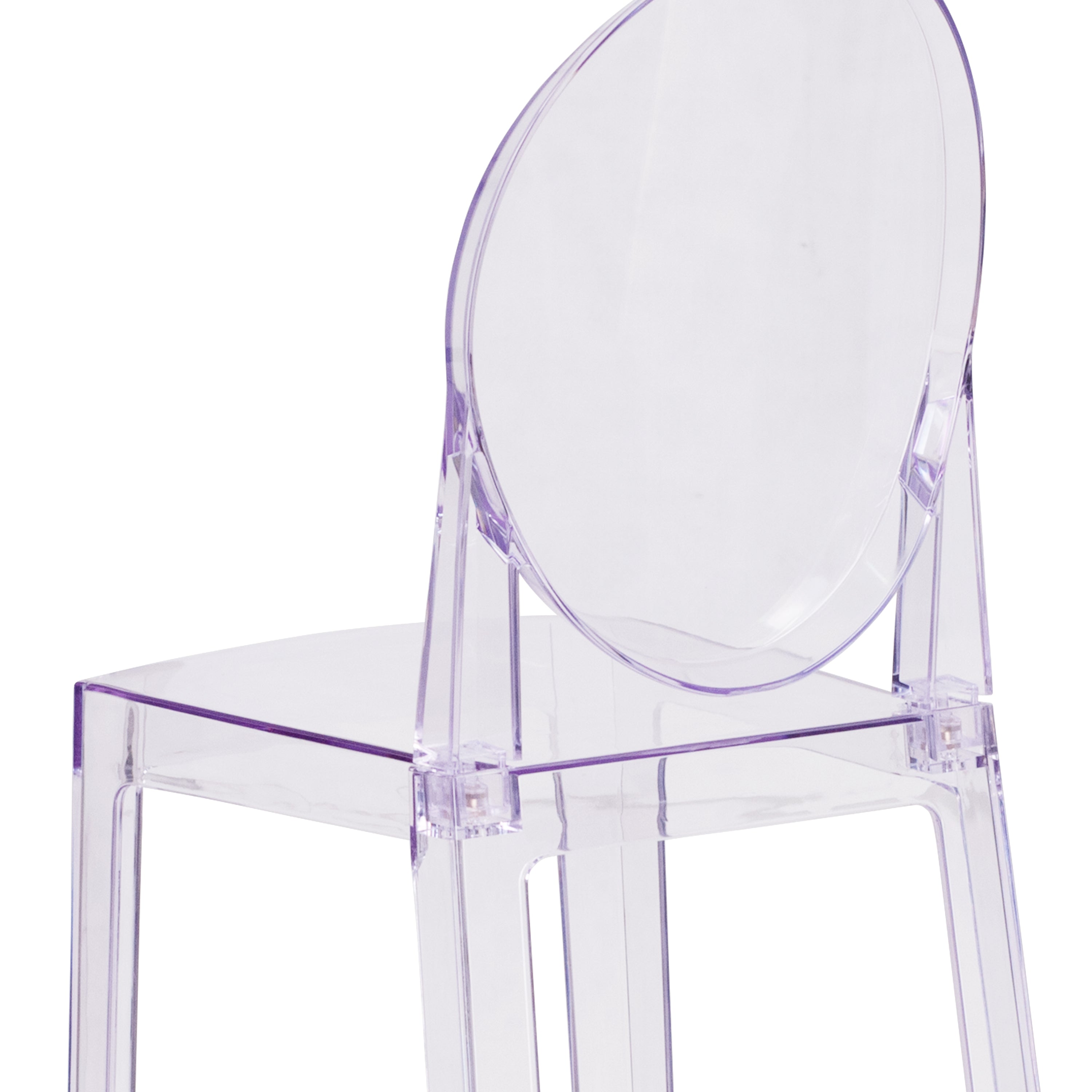 Revna Ghost Barstool with Oval Back in Revna Transparent Crystal