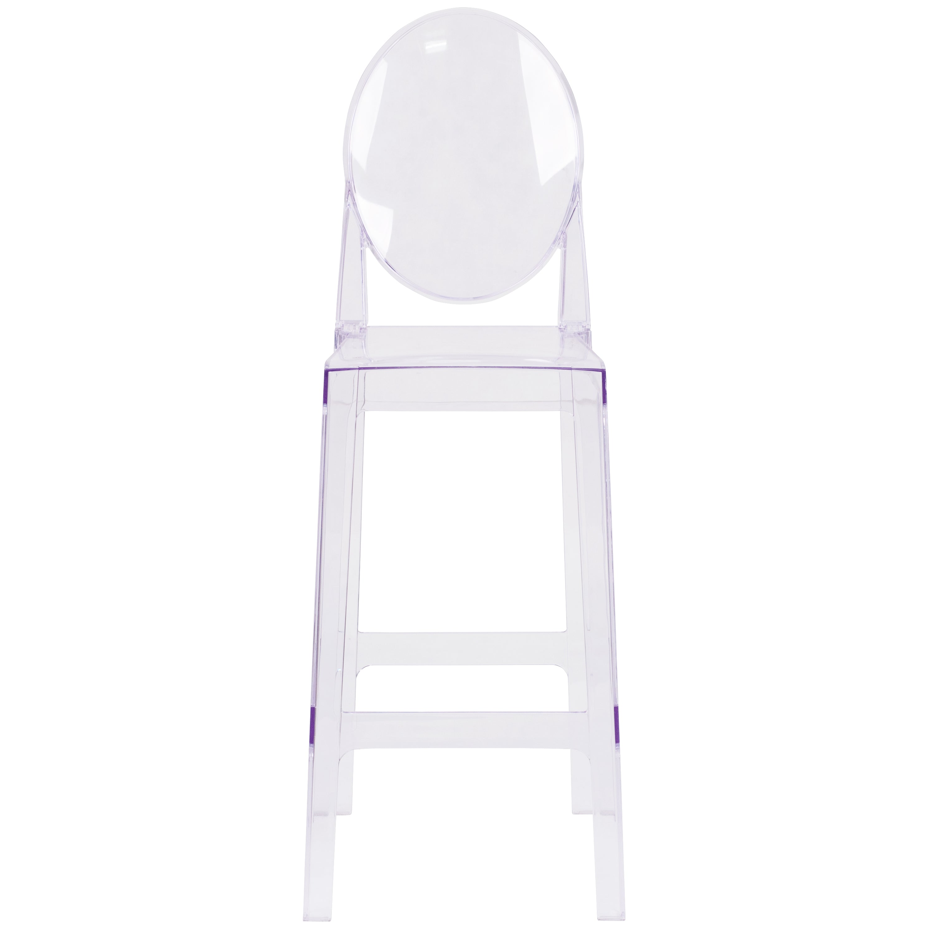 Revna Ghost Barstool with Oval Back in Revna Transparent Crystal