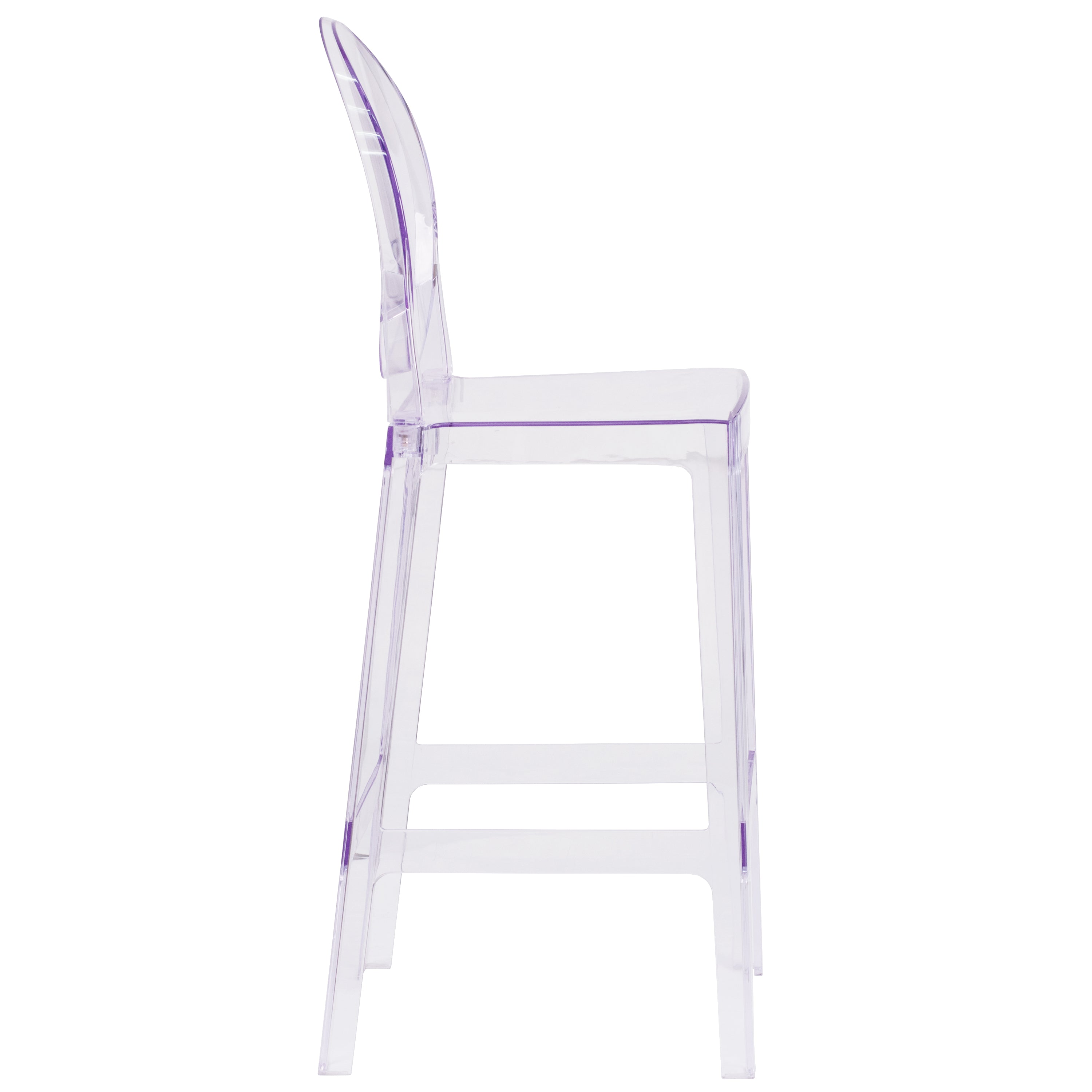 Revna Ghost Barstool with Oval Back in Revna Transparent Crystal