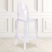 Revna Ghost Barstool with Oval Back in Revna Transparent Crystal