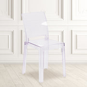 Emilie Ghost Chair with Square Back in Transparent Crystal