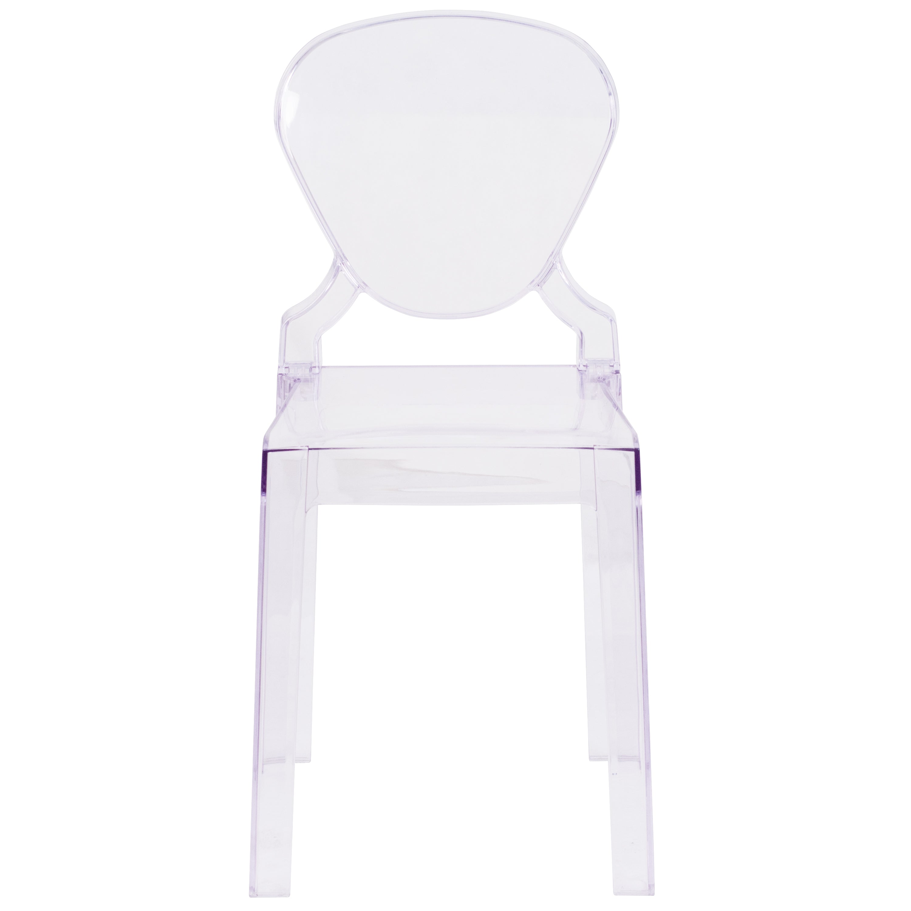 Theo Ghost Chair with Tear Back in Transparent Crystal