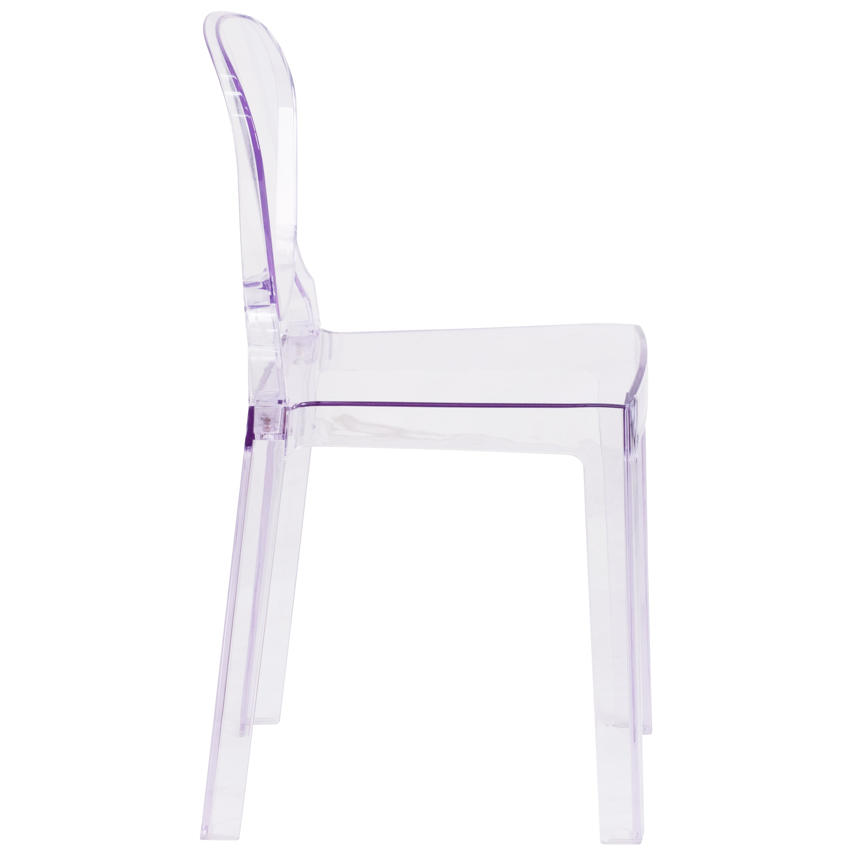 Theo Ghost Chair with Tear Back in Transparent Crystal