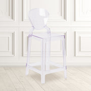 Theo Ghost Counter Stool with Tear Back in Transparent Crystal