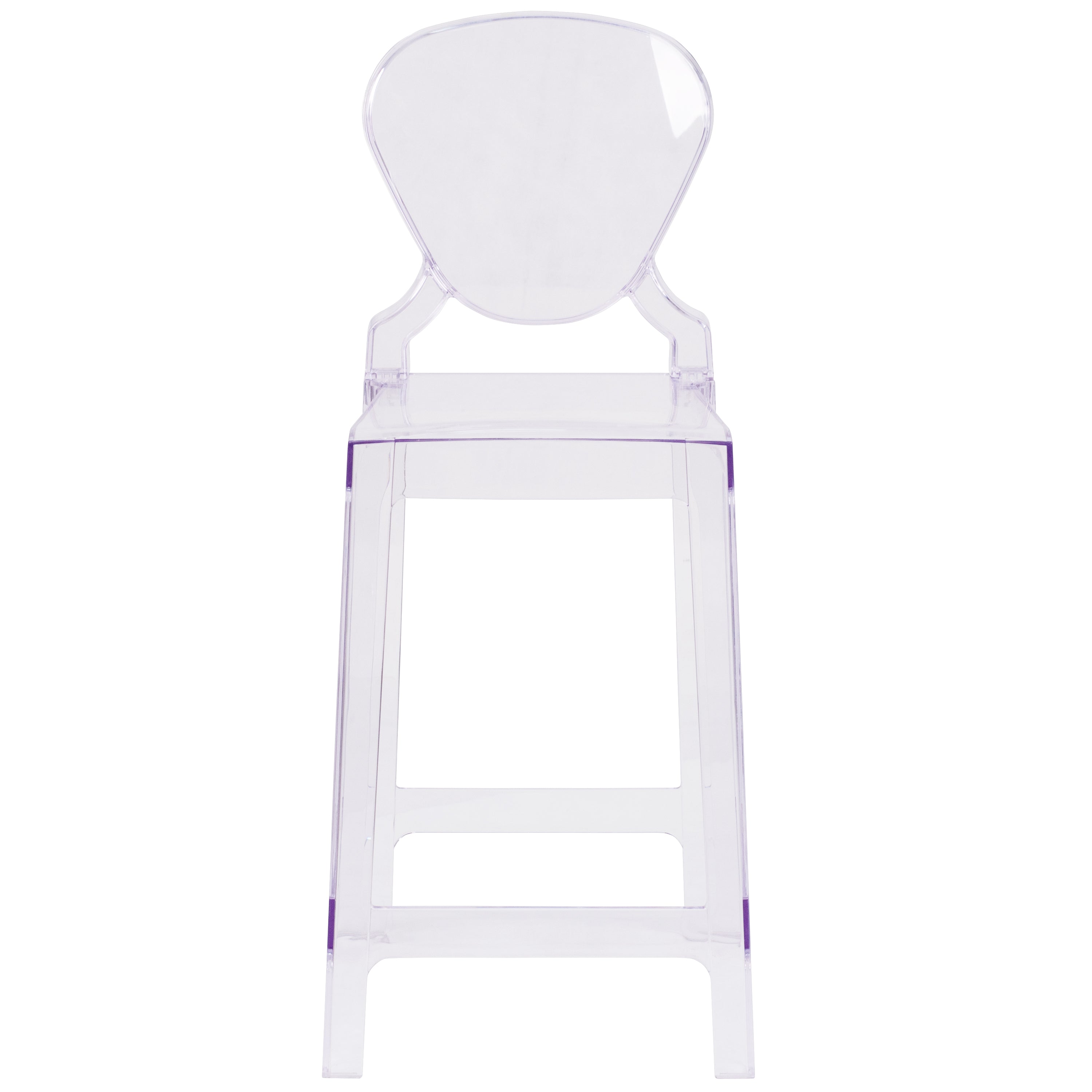 Theo Ghost Counter Stool with Tear Back in Transparent Crystal