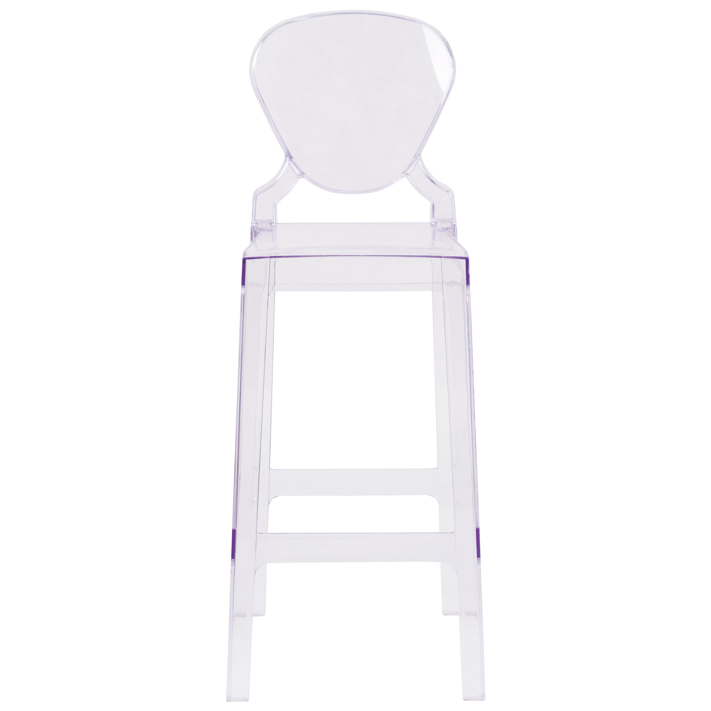 Theo Ghost Barstool with Tear Back in Transparent Crystal