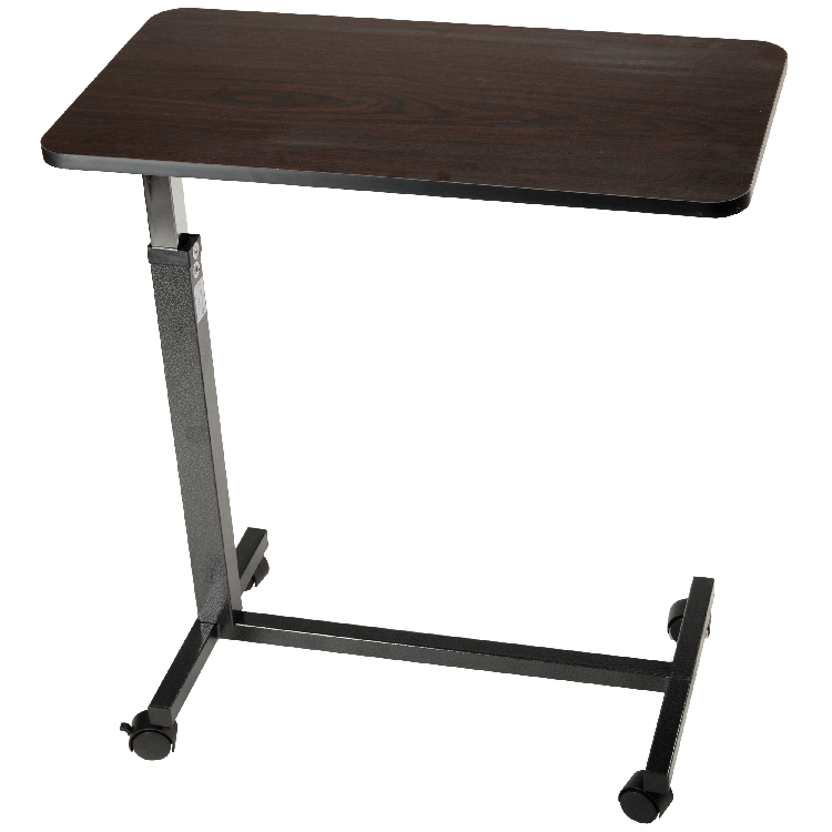 Overbed Table - Walnut, Adjustable Height 28"–45", 1 Quantity per Case