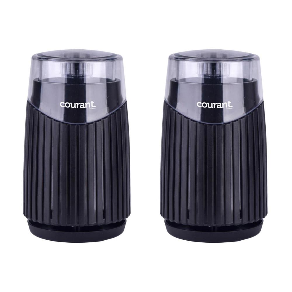 Courant 2-Pack Coffee Mill Coffee, Beans & Spices Grinder, Black