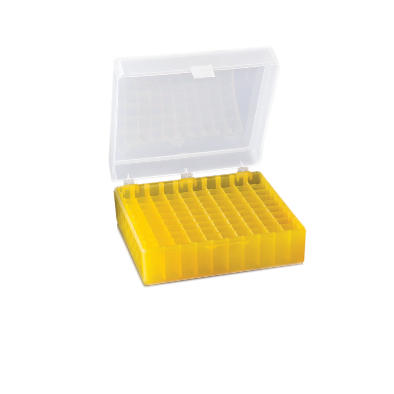 United Scientific® Hinged Storage Box For Microtubes / Cryo Vials, 100 Places, comes with 4