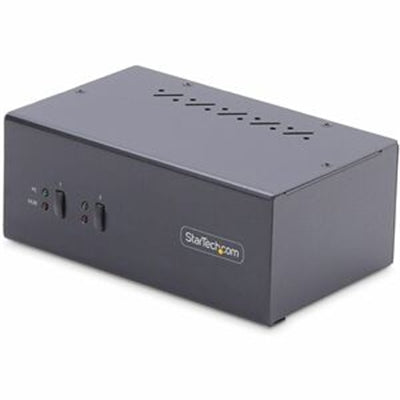 StarTech.com 2-Port Dual-Monitor DisplayPort KVM Switch 4K 60Hz 2x USB 5Gbps Hub Ports 2x USB 2.0 HID Ports Hotkey and Push-Button Switching TAA Compl