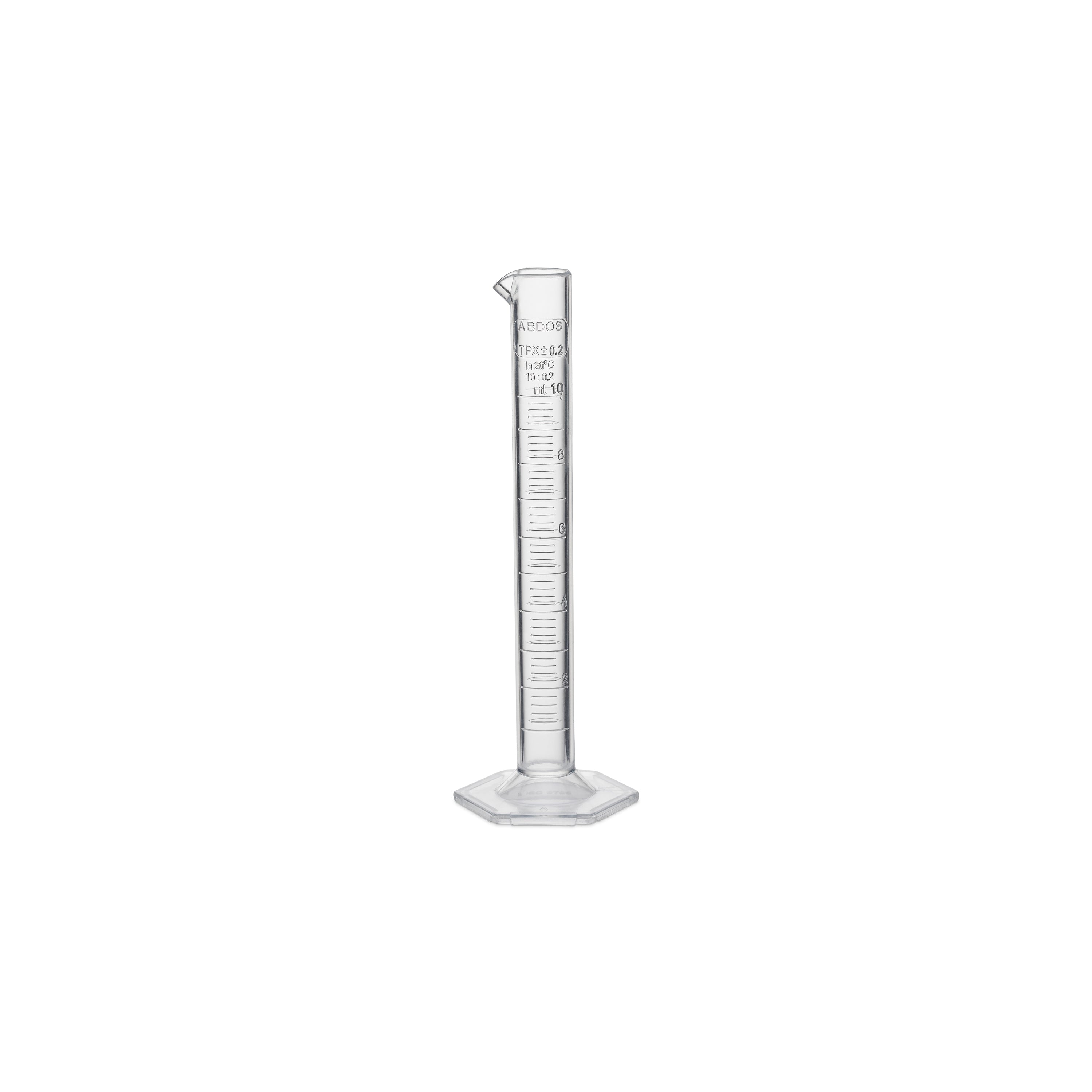United Scientific® Measuring Cylinder, PMP, Class B, 10 mL, comes with 12