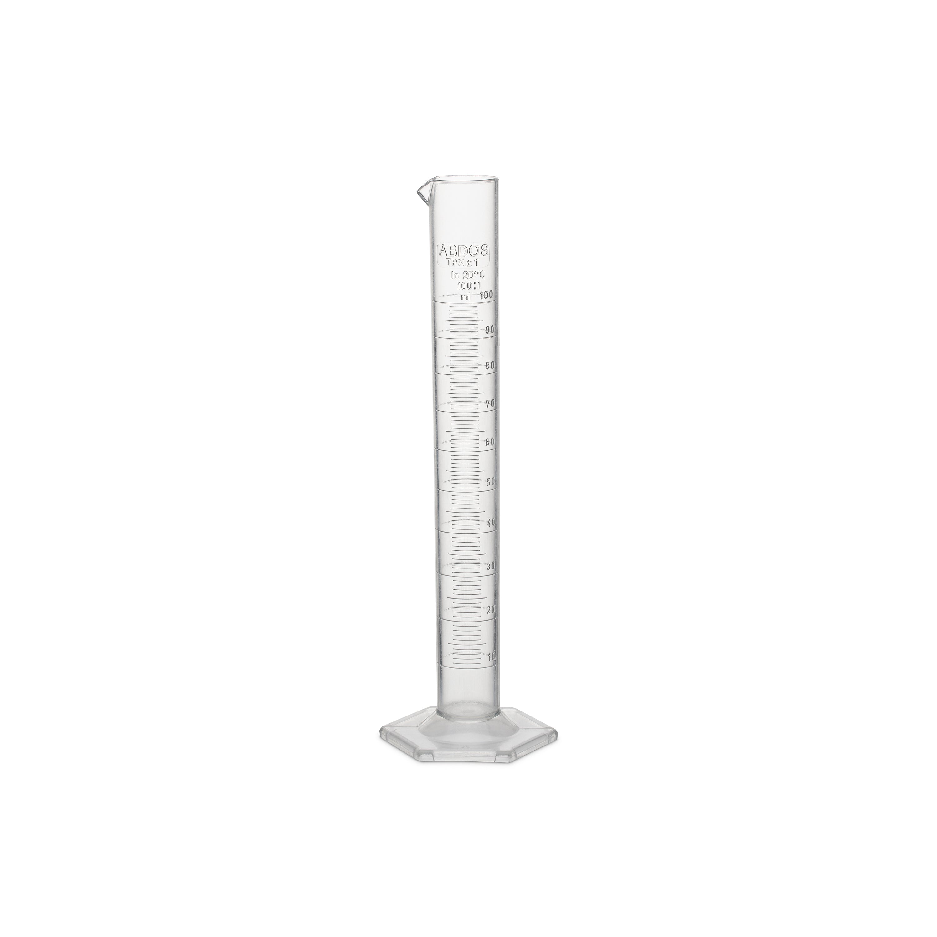 United Scientific® Measuring Cylinder, PMP, Class B, 100 mL, comes with 6