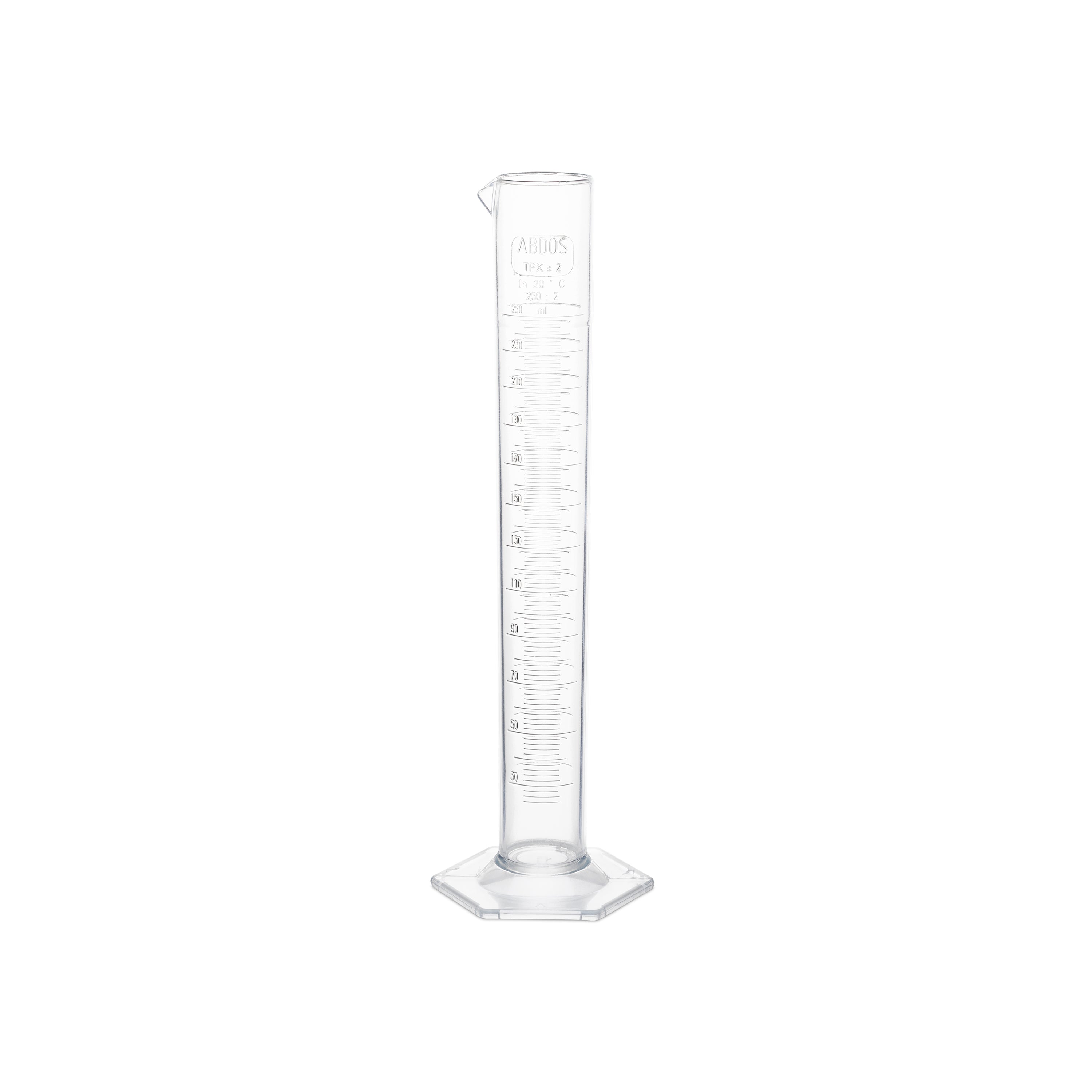 United Scientific® Measuring Cylinder, PMP, Class B, 250 mL, comes with 6