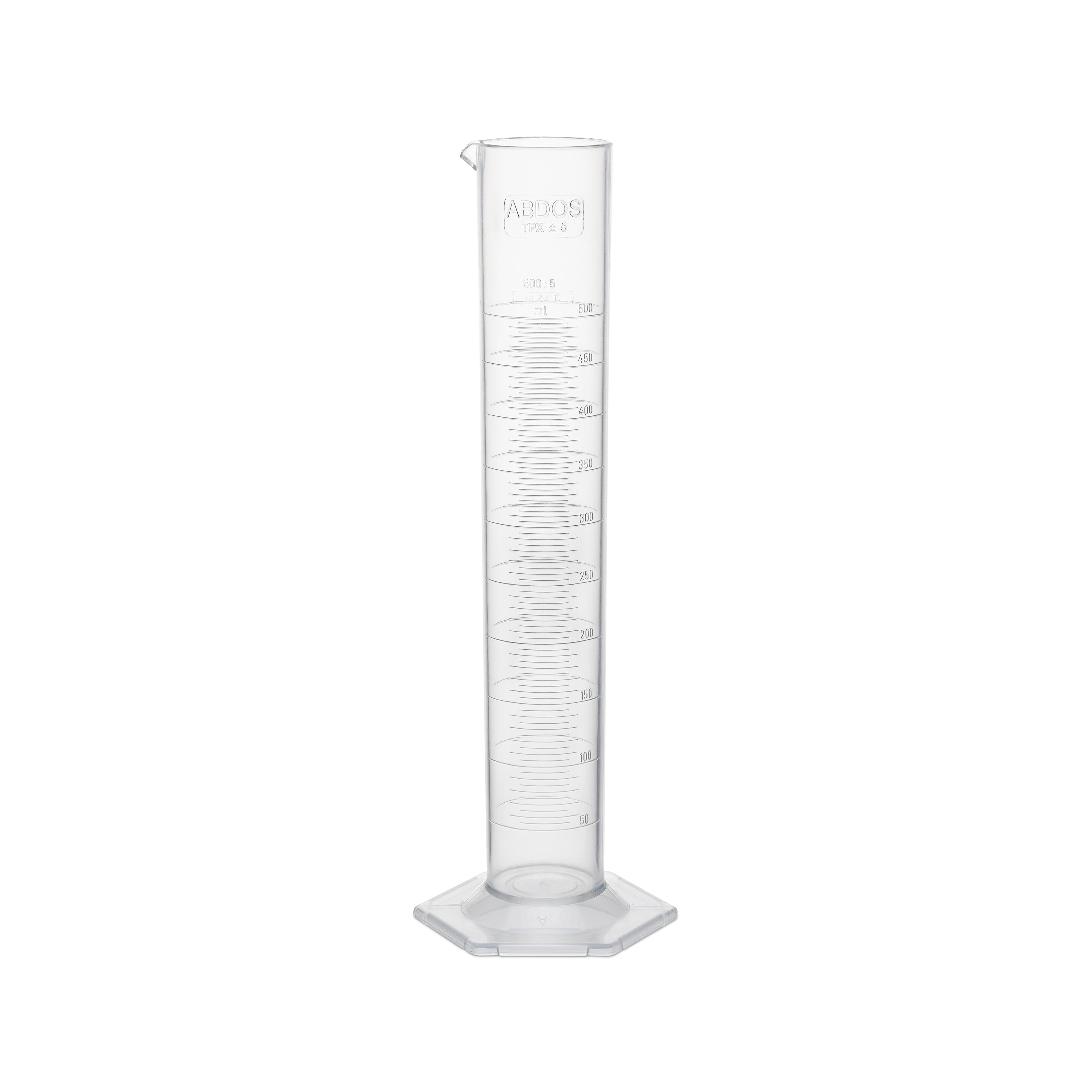United Scientific® Measuring Cylinder, PMP, Class B, 500 mL, comes with 3