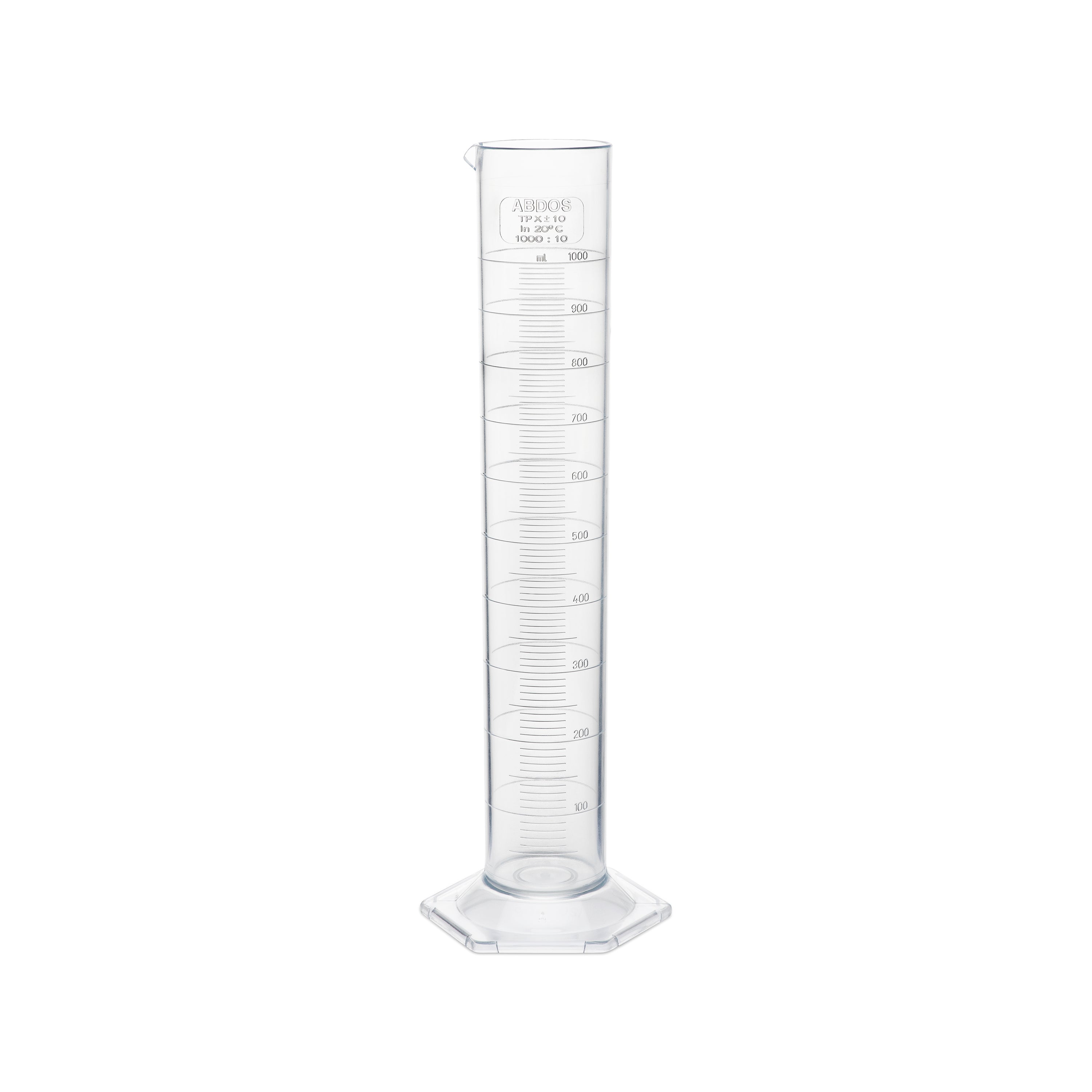 United Scientific® Measuring Cylinder, PMP, Class B, 1000 mL, comes with 3
