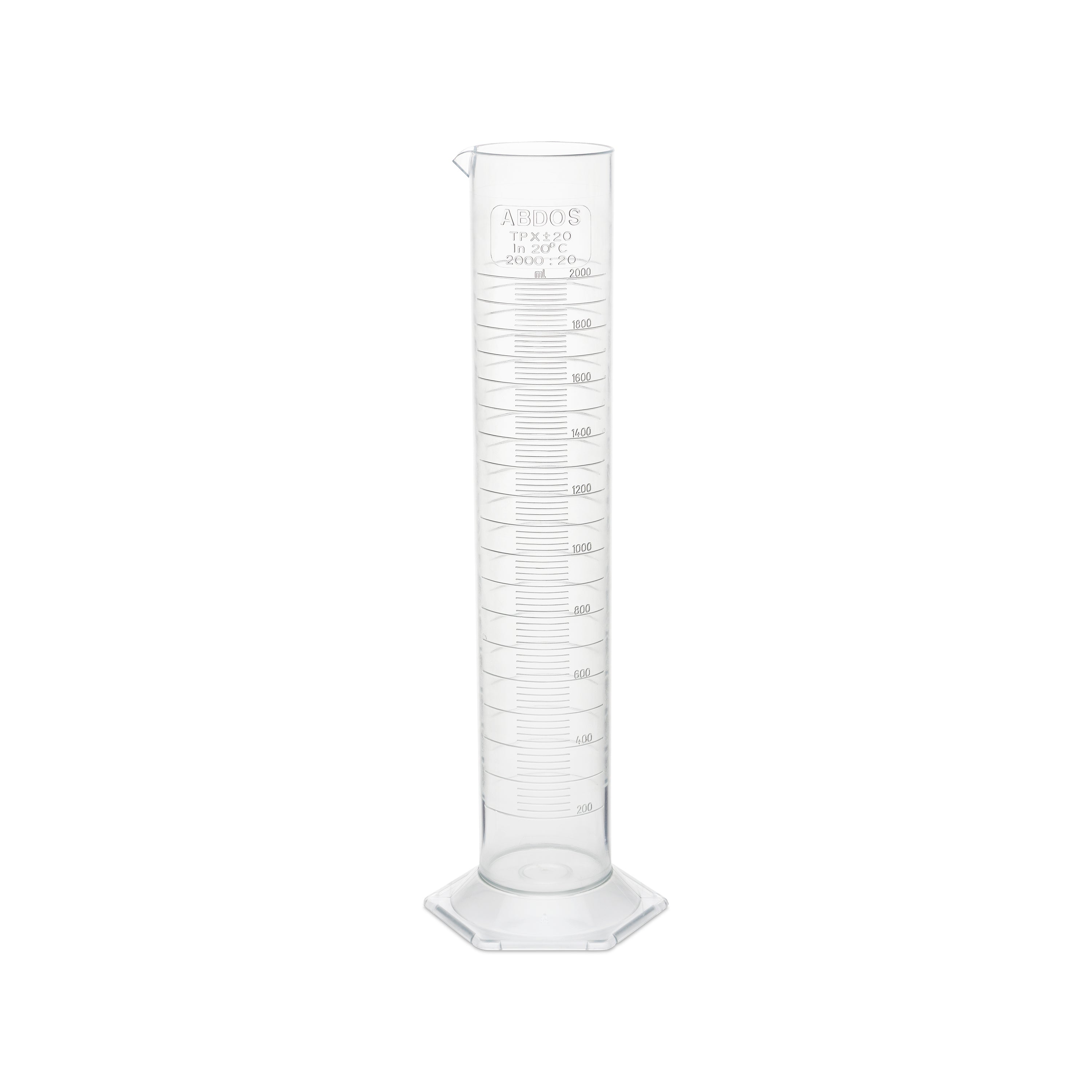 United Scientific® Measuring Cylinder, PMP, Class B, 2000 mL, comes with 3
