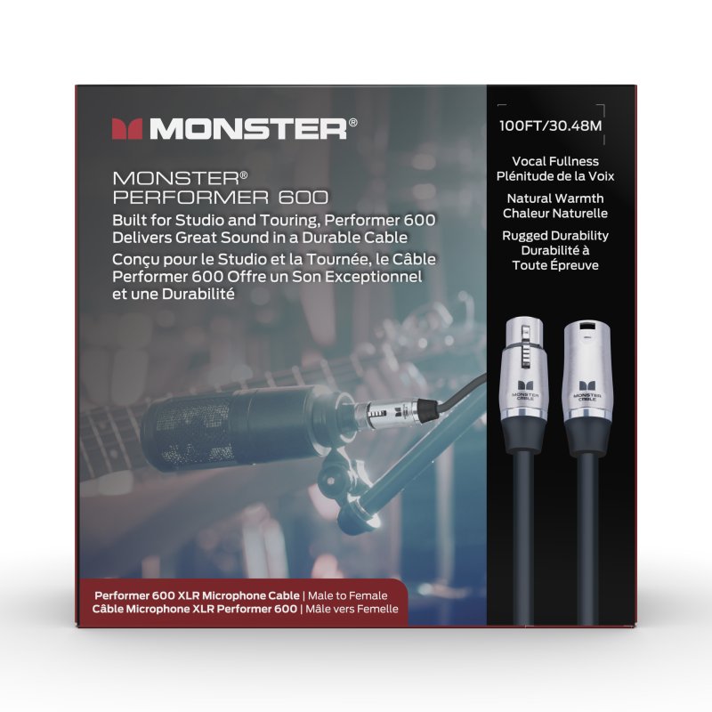 Monster P600-M-100WW Performer 600 Microphone Cable, 100'