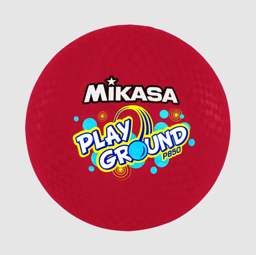 Playground Balls - Four Square Model, 8.5" Diameter, Rubber Cover, Red