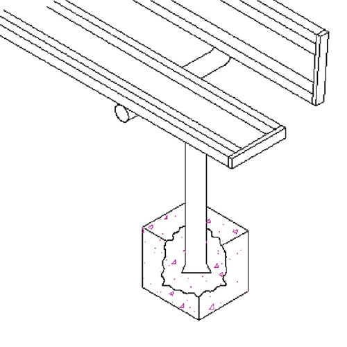 Player Bench - 7-1/2 ft. - In-Ground  (Powder Coated)