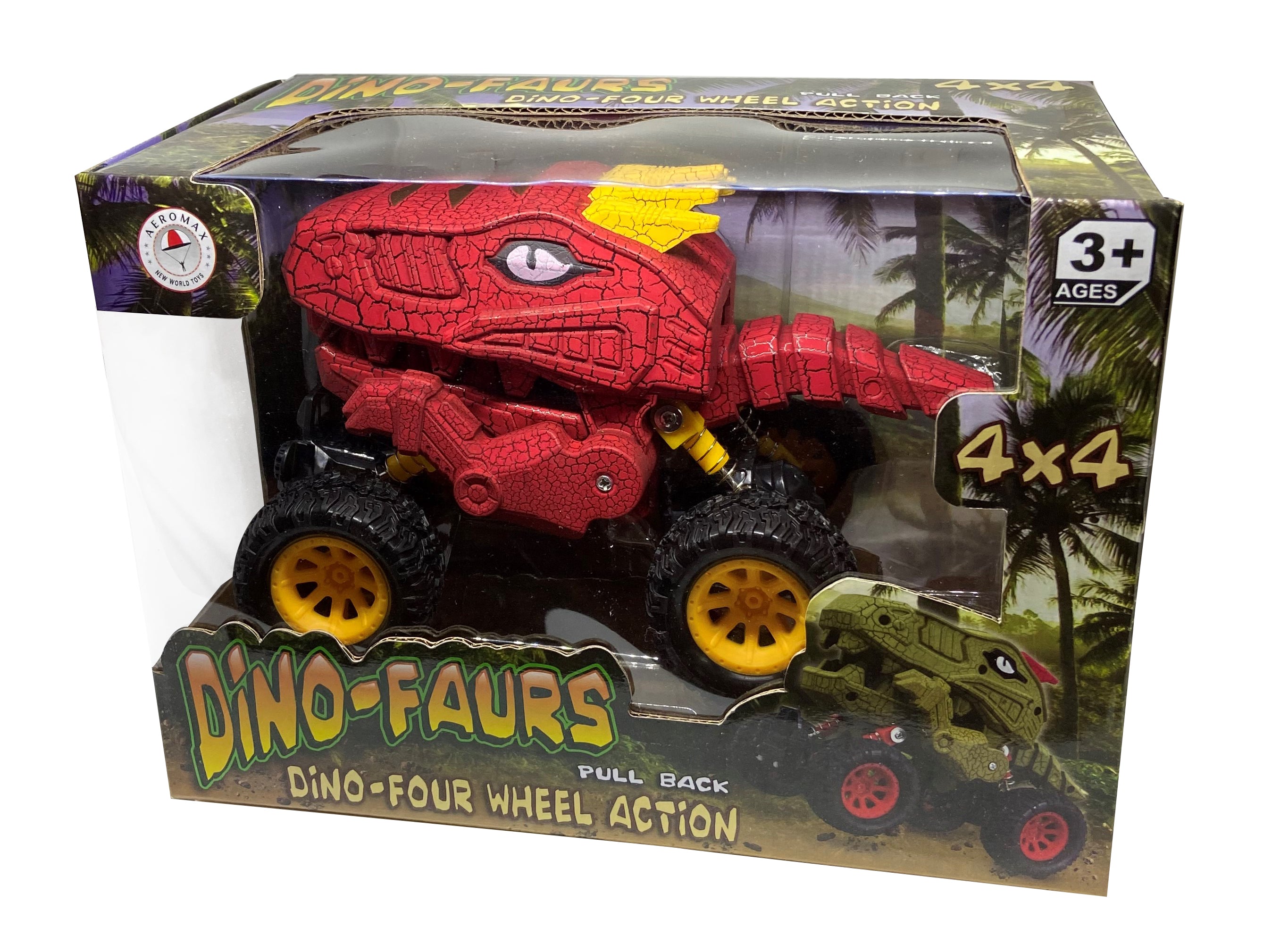 Pull Back Monster Car (Window Box), Red