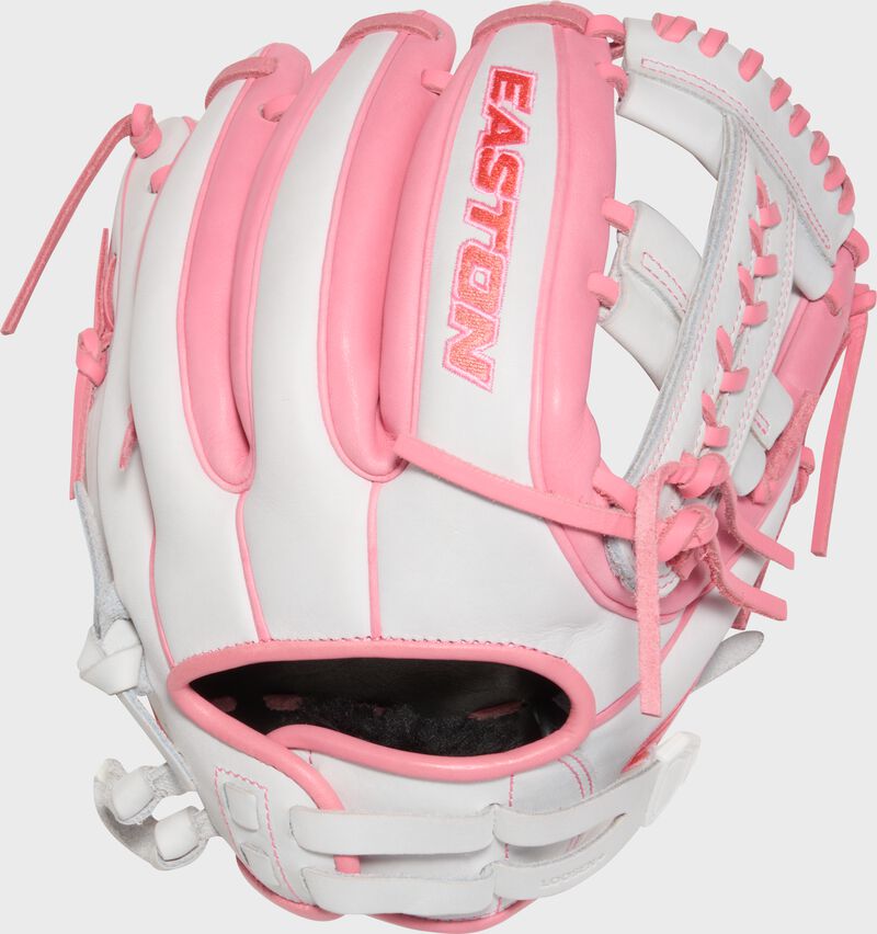 Easton Pro Collection Series 11.75-Inch Softball Glove - Right Hand Thrower - White/Pink