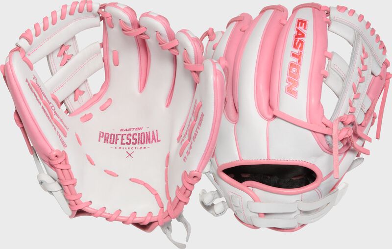 Easton Pro Collection Series 11.5-Inch Softball Glove - Right Hand Thrower - White/Mint