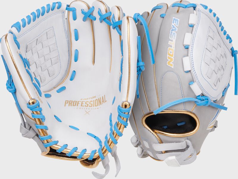 Easton Pro Collection Series 12-Inch Softball Glove - Left Hand Thrower - White/Gray