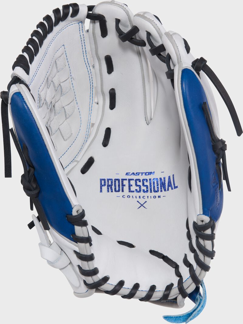 Easton Pro Collection Series 12.5-Inch Softball Glove - Right Hand Thrower - White/Royal