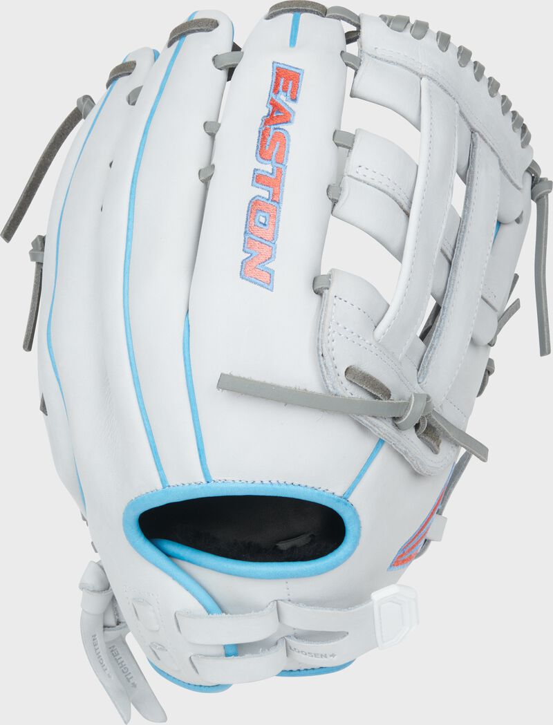 Easton Pro Collection Series 13-Inch Softball Glove - Right Hand Thrower - White/Columbia Blue/Pink