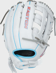 Easton Pro Collection Series 13-Inch Softball Glove - Left Hand Thrower - White/Columbia Blue/Pink