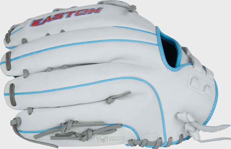 Easton Pro Collection Series 13-Inch Softball Glove - Right Hand Thrower - White/Columbia Blue/Pink