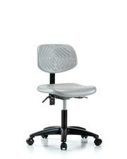 Polyurethane Chair - Desk Height with Casters in Gray Polyurethane