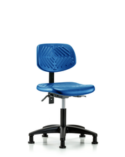 Polyurethane Chair - Desk Height with Seat Tilt & Stationary Glides in Blue Polyurethane