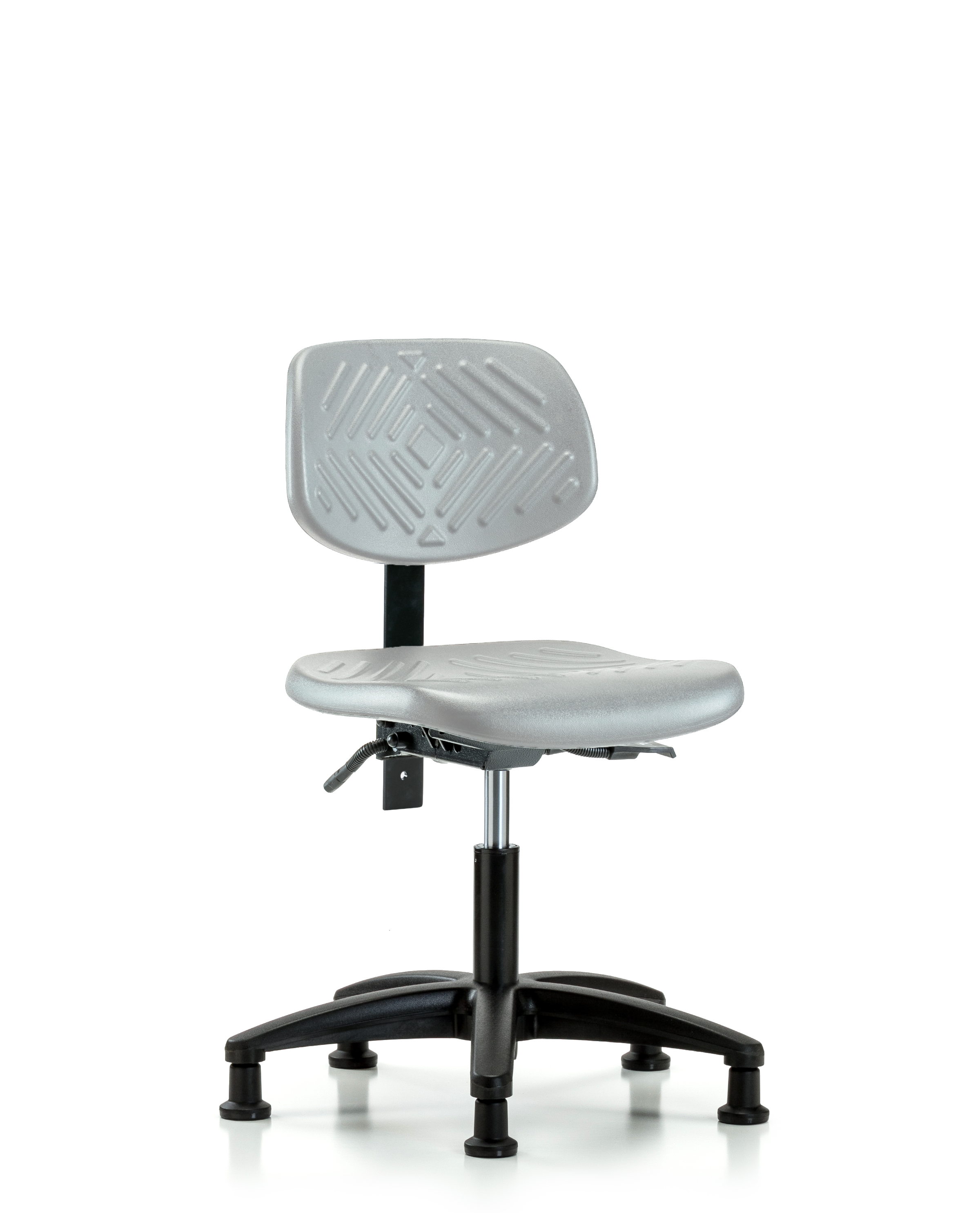 Polyurethane Chair - Desk Height with Seat Tilt & Stationary Glides in Gray Polyurethane