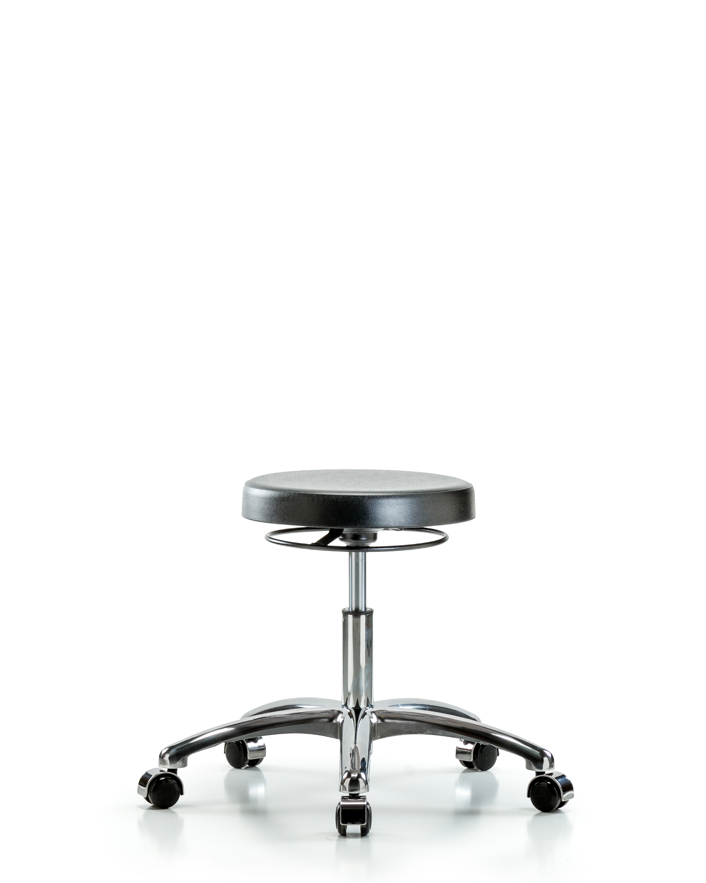 Polyurethane Stool Chrome - Desk Height with Casters