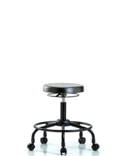 Polyurethane Stool - Desk Height with Round Tube Base & Casters