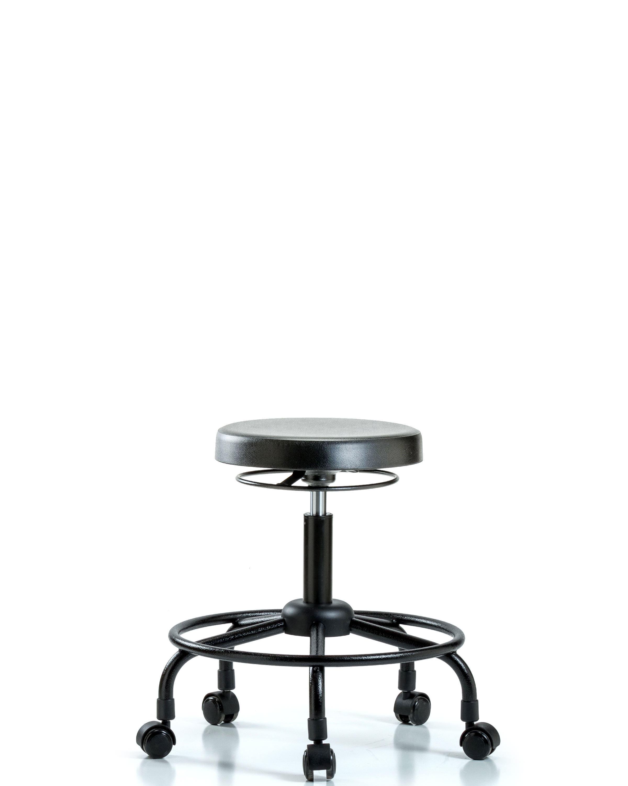 Polyurethane Stool - Desk Height with Round Tube Base & Casters