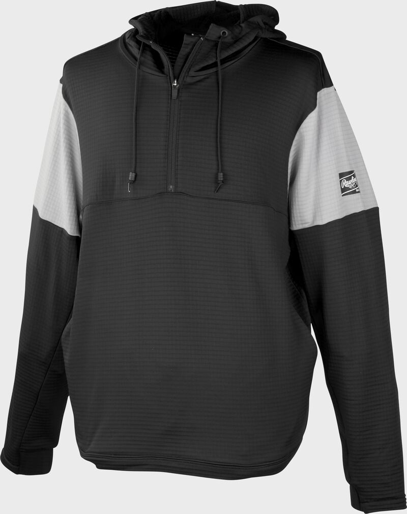 Rawlings Adult Colorsync Quarter-Zip Performance Fleece Hoodie - Medium - Black