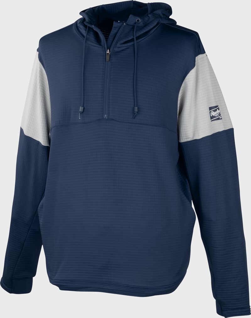 Rawlings Adult Colorsync Quarter-Zip Performance Fleece Hoodie - Small - Navy