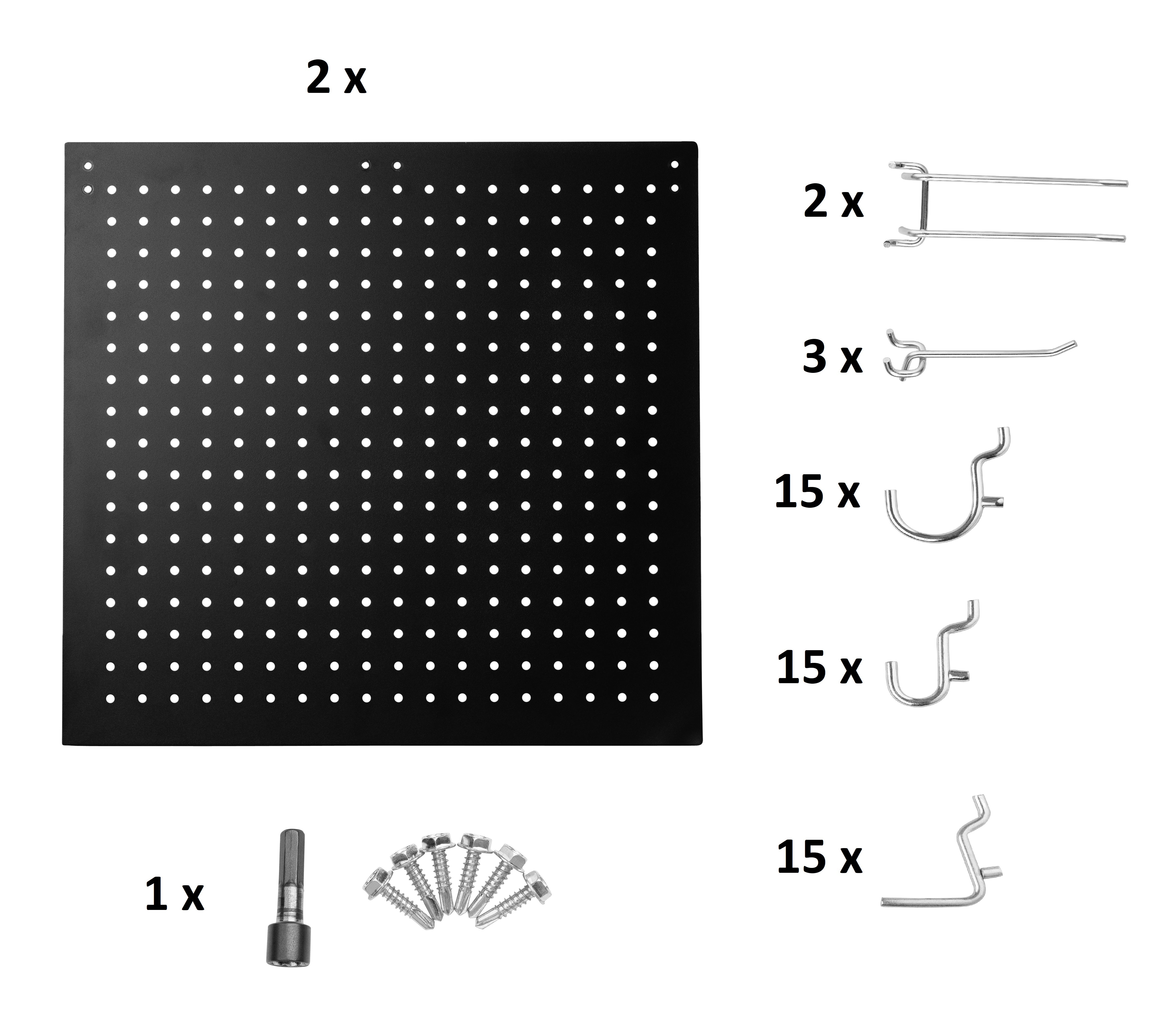 NPS® Set of 2 Peg Boards and 50 Hooks for 24" Wide HDT3 and SLT3 Tables