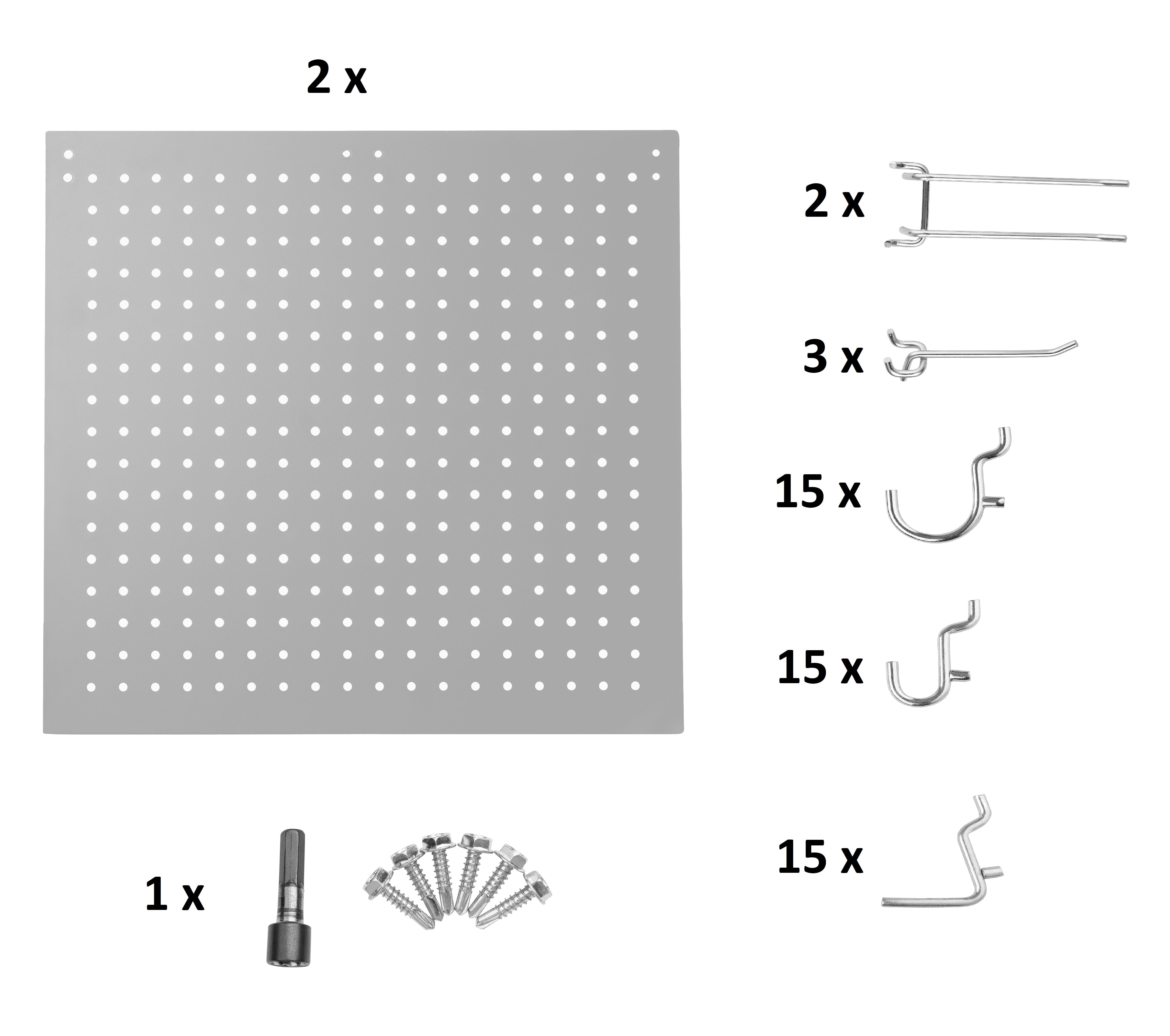 NPS® Set of 2 Peg Boards and 50 Hooks for 24" Wide HDT9 and SLT9 Tables