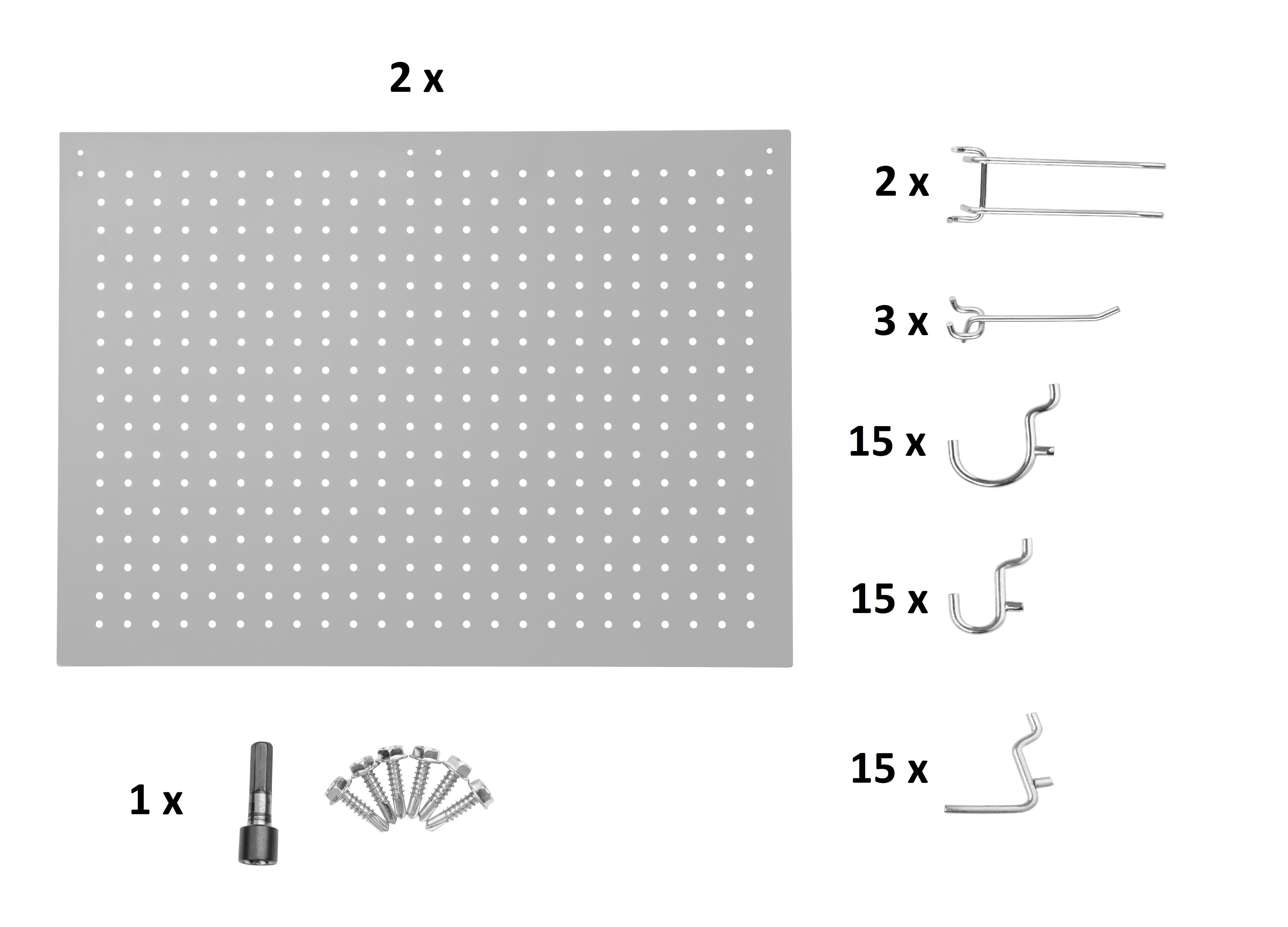 NPS® Set of 2 Peg Boards and 50 Hooks for 30" Wide HDT9 and SLT9 Tables