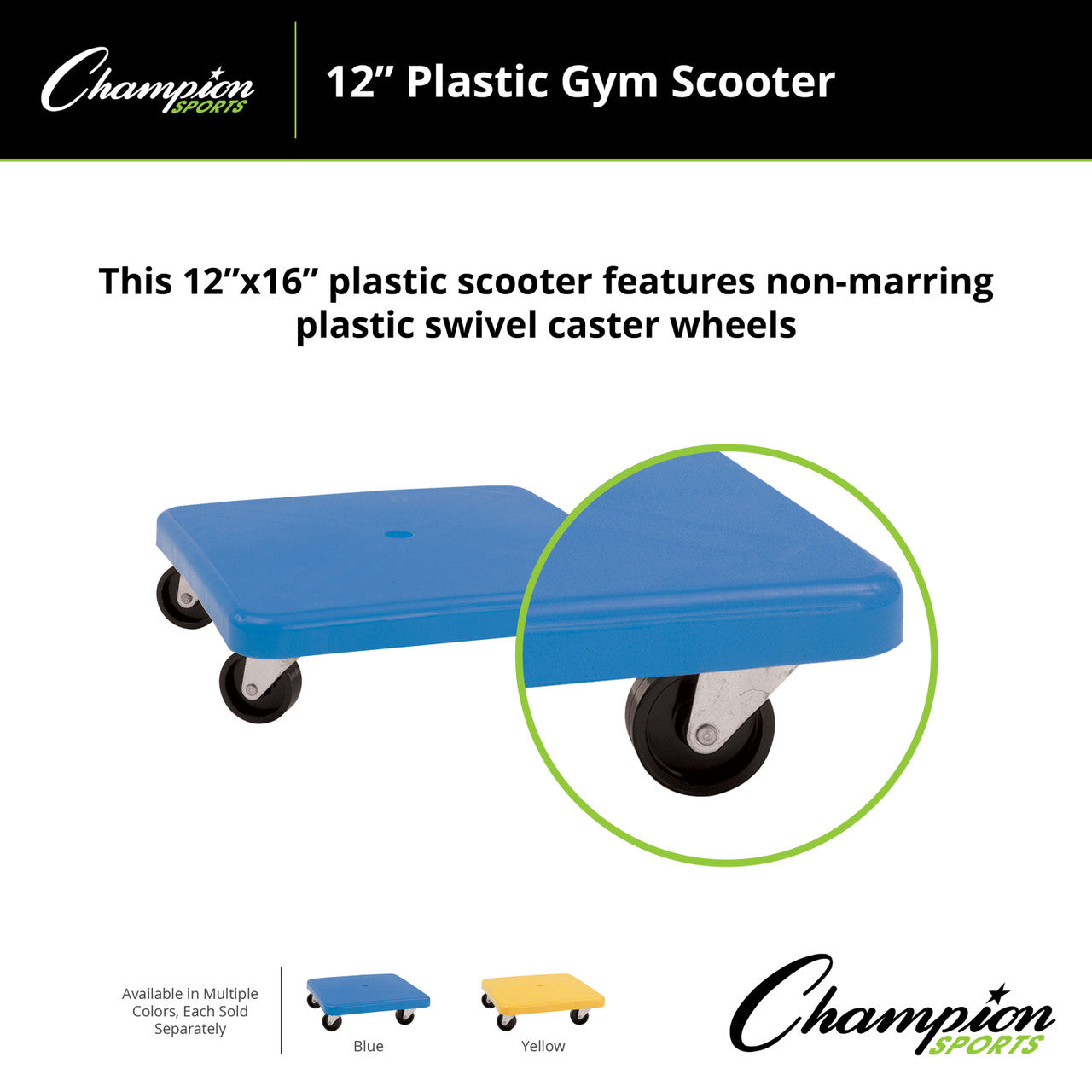 12" Plastic Gym Scooter