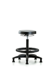 Polyurethane Stool - High Bench Height with Black Foot Ring & Stationary Glides