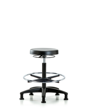 Polyurethane Stool - High Bench Height with Chrome Foot Ring & Stationary Glides