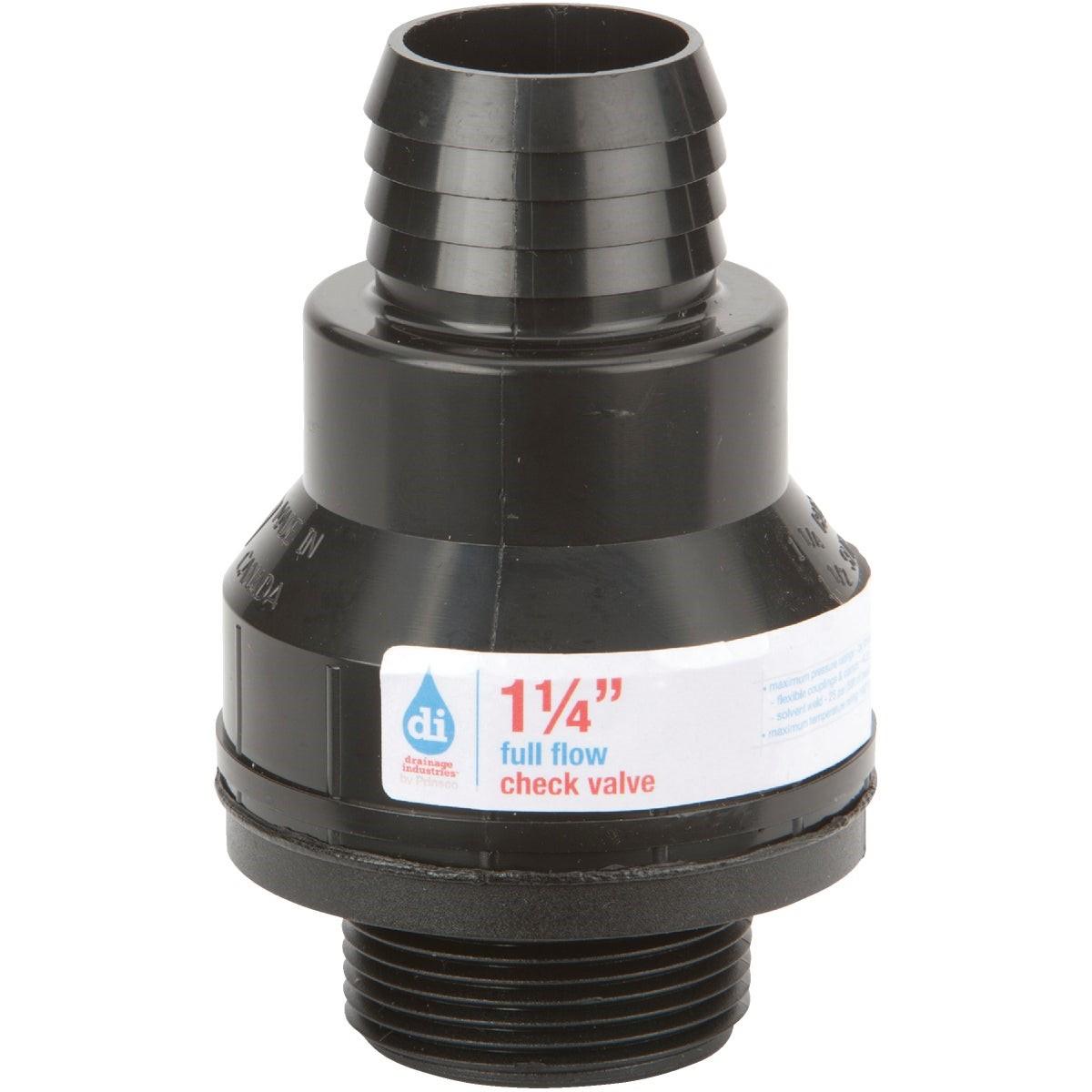 Drainage Industries 1-1/4 In. ABS Thermoplastic Full-Flow Sump Pump Check Valve